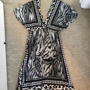 Zebra design short dress